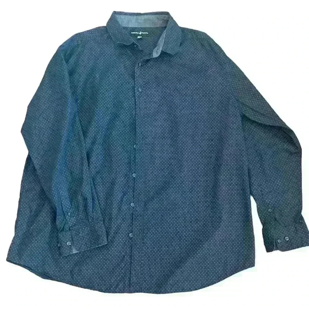 Beverly Hills Polo Club Men’s Button Down Size 3XLB Color Navy/Pink